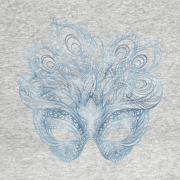 Silver Carnival Mask Zentangle by Hareguizer